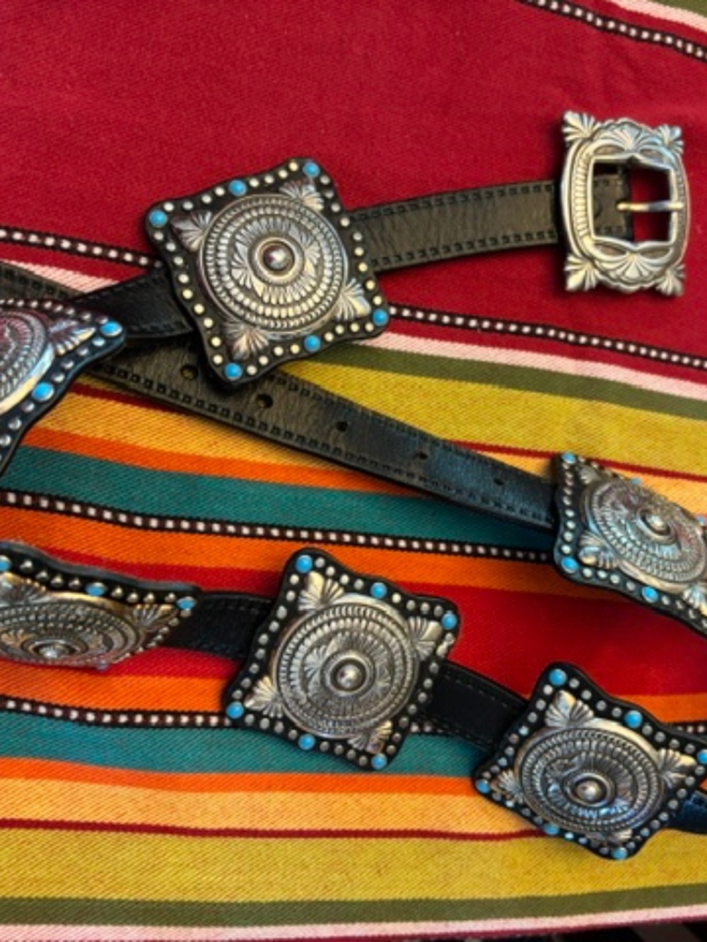 Nadim by Walter Doran women square Concho Belt (M/L)